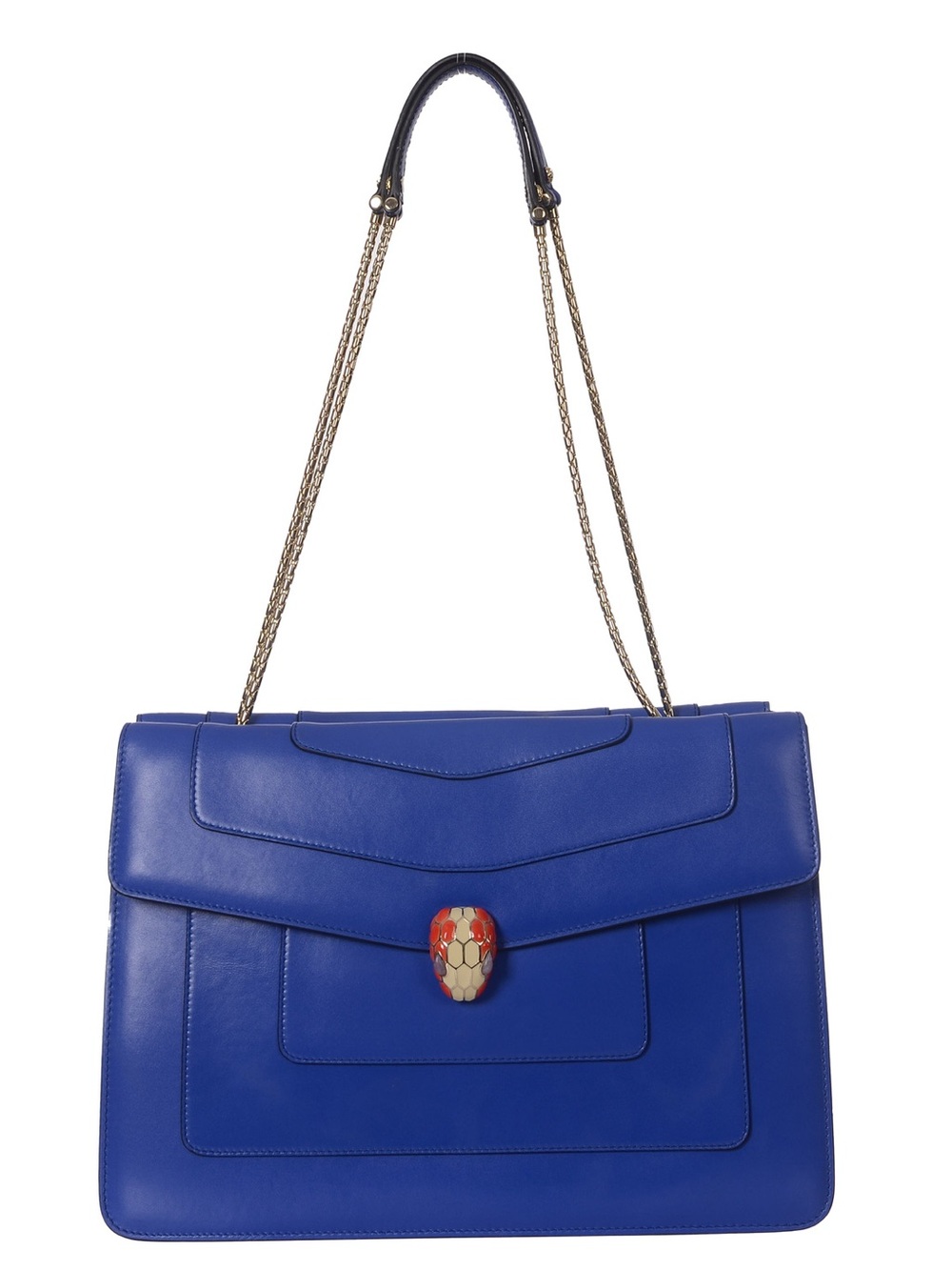 ♥️Bvlgari Large Serpenti Blue Shoulder Bag with Snake-Head Turnlock♥️